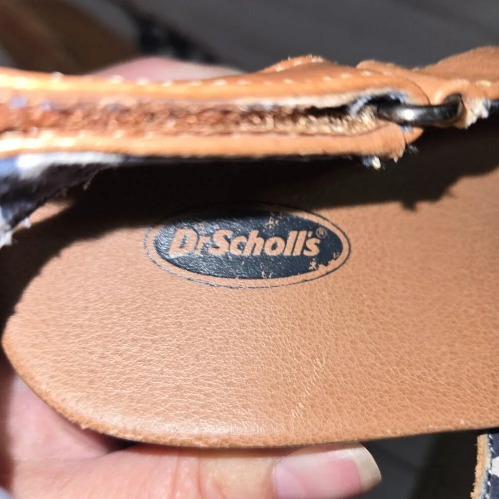 Dr. Scholl’s Melonie Tan Leather Wedge Sandals Women’s Size 8 Slingback